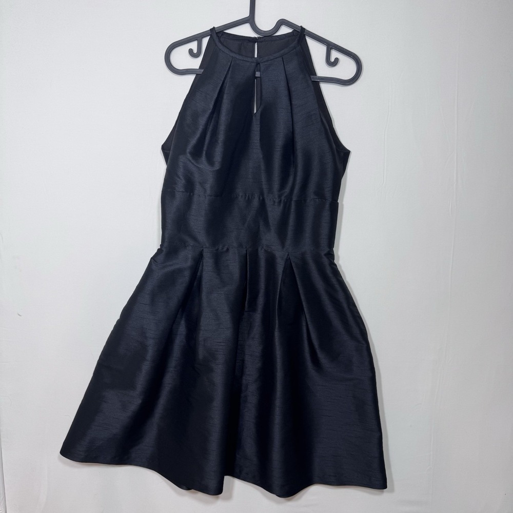 Alfred Sung D449 Size 6 Black A-Line Midi Cocktail Dress Bridesmaid Prom Formal - Picture 2 of 11